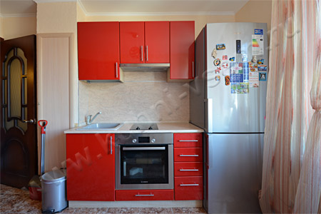 Кухня из МДФ «Красный глянец металлик»