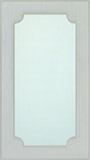 Кухонный фасад из МДФ-ПВХ Дуб белый с витриной